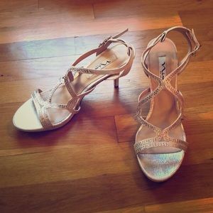 Silver or Gold Nina jeweled heels
